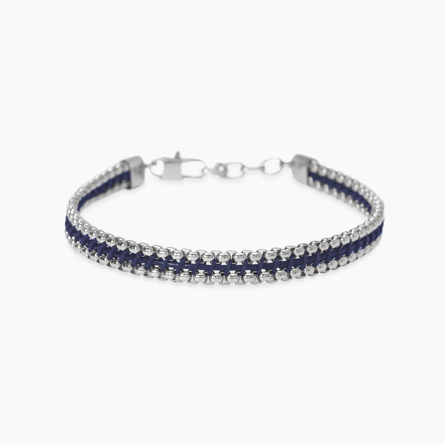 KIDULT -Bracciale in acciaio con nylon e pelle