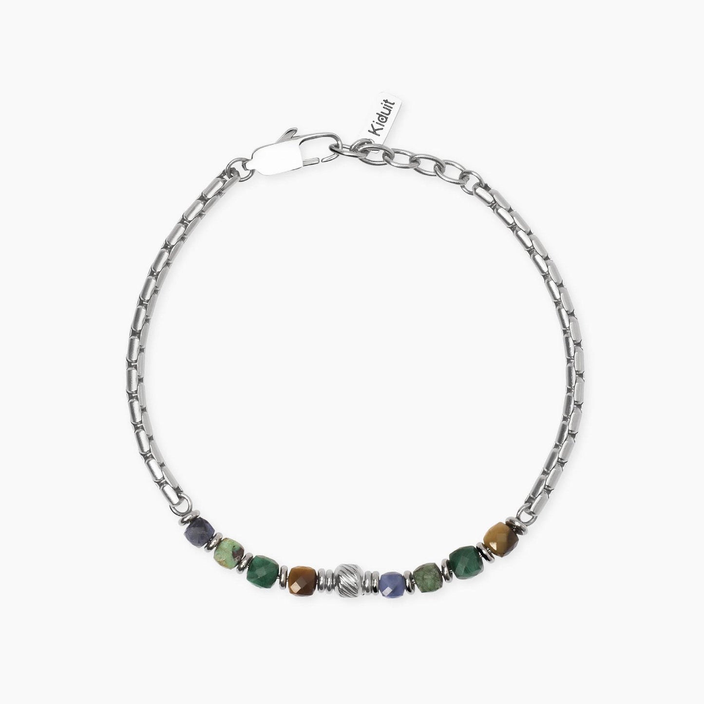 KIDULT -Bracciale in acciaio con pietre multicolor
