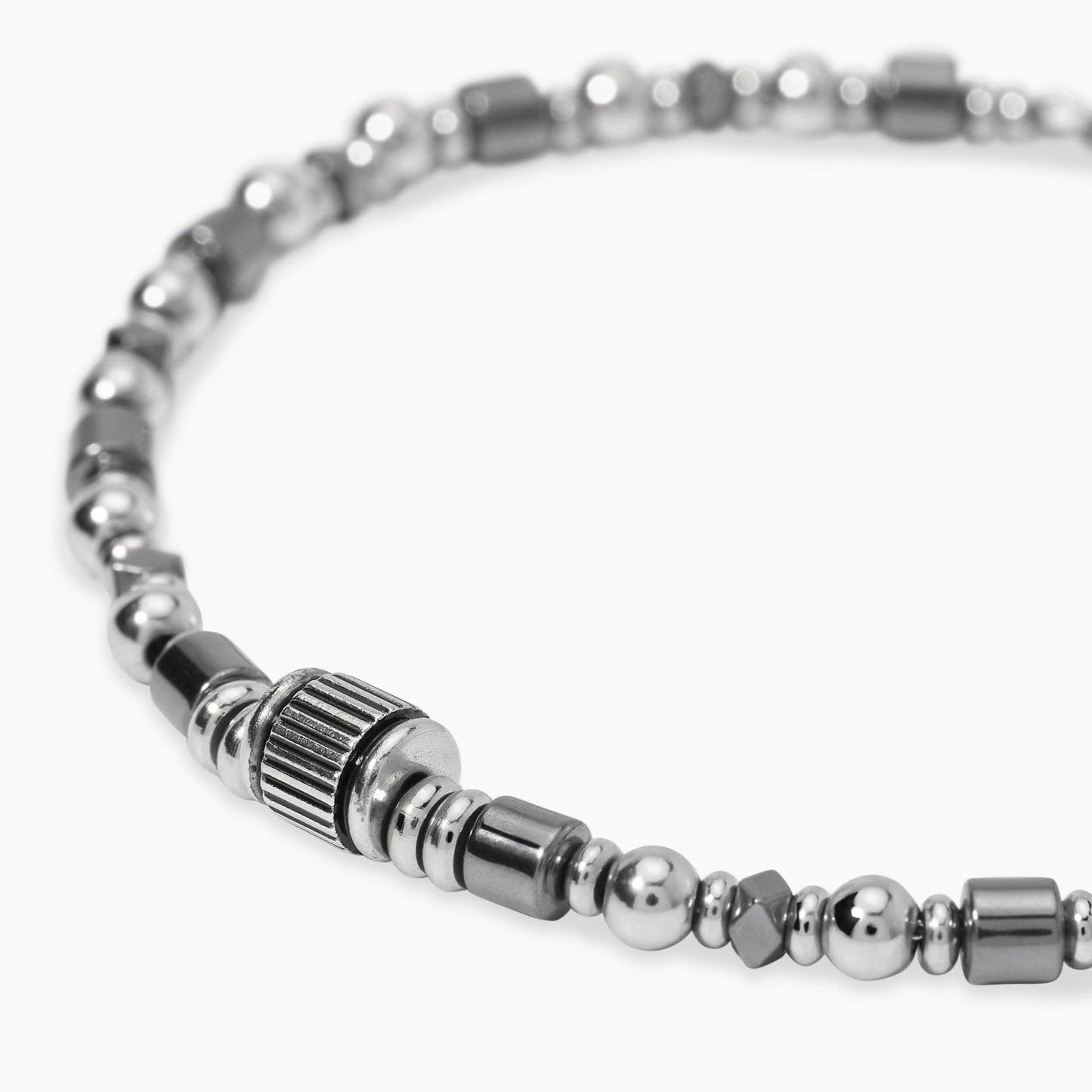 KIDULT -Bracciale ematite e acciao da uomo