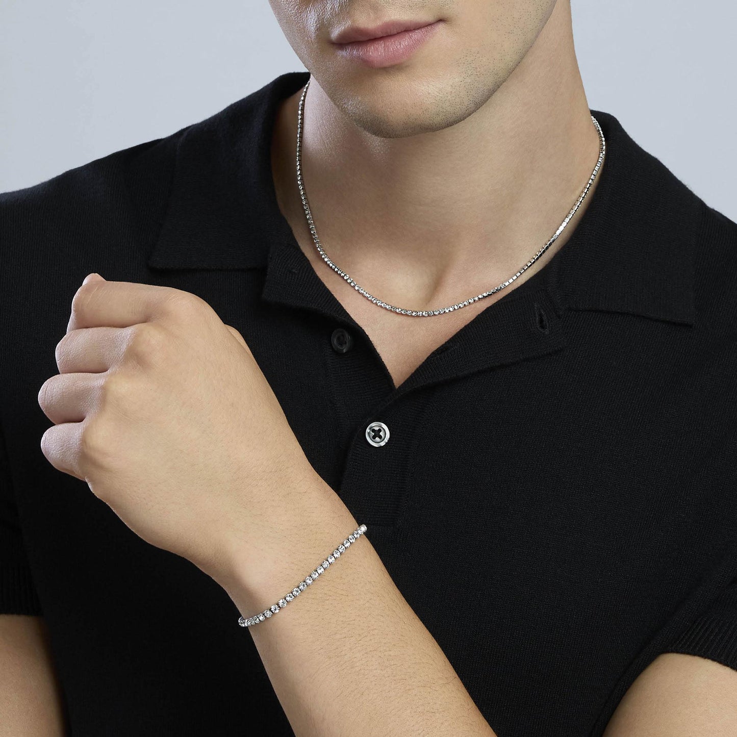 KIDULT -Collana con tennis cristalli bianchi