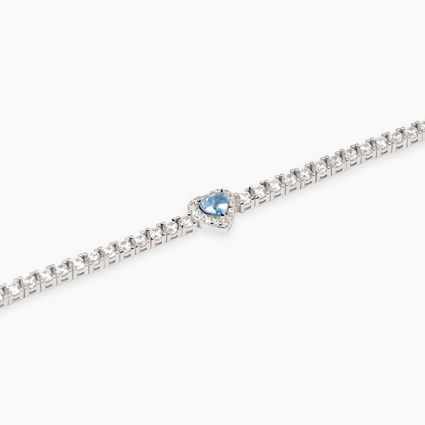 MABINA - Bracciale tennis con acquamarina sintetica