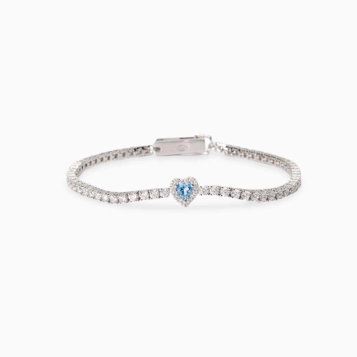 MABINA - Bracciale tennis con acquamarina sintetica
