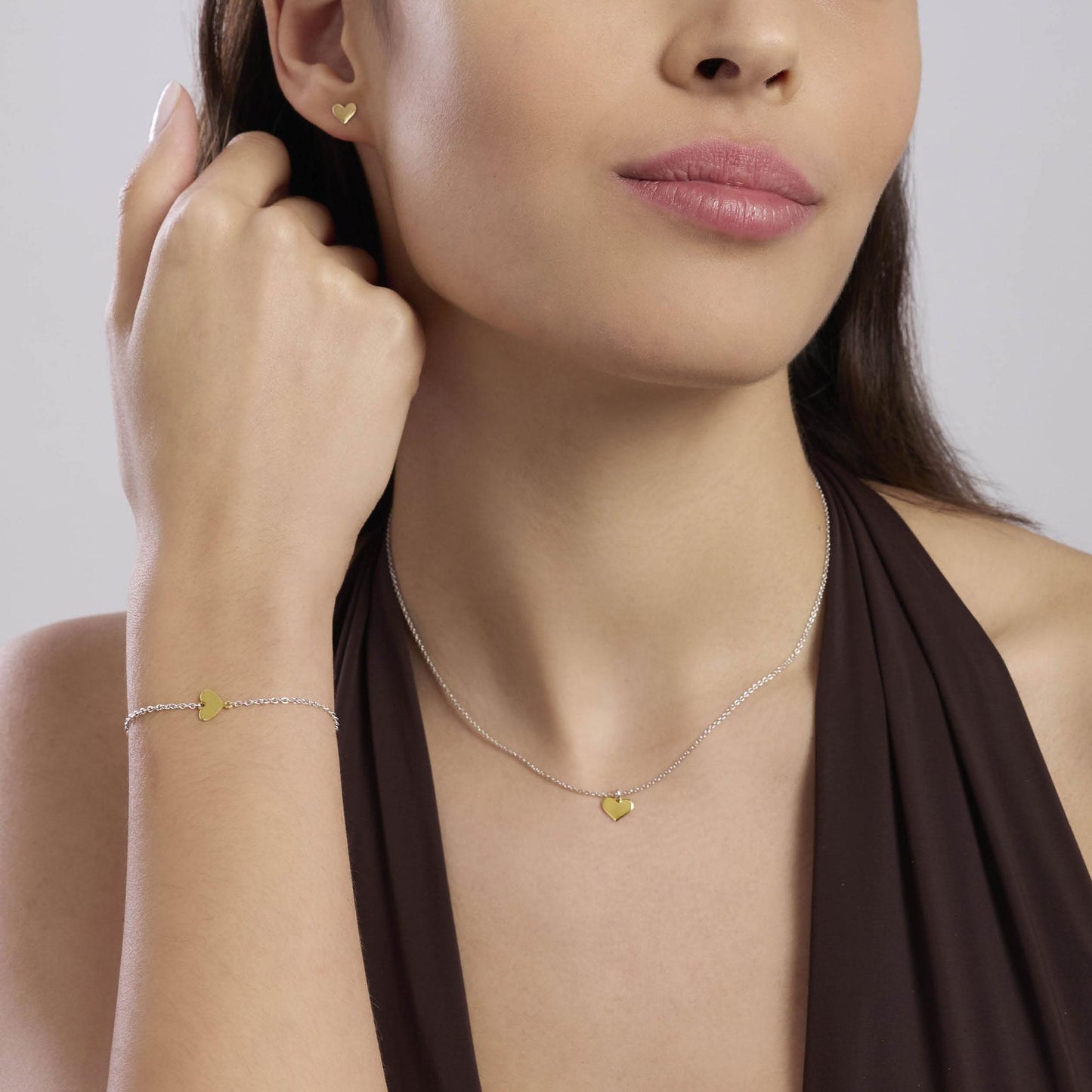 MABINA - Orecchini cuore in oro 9K