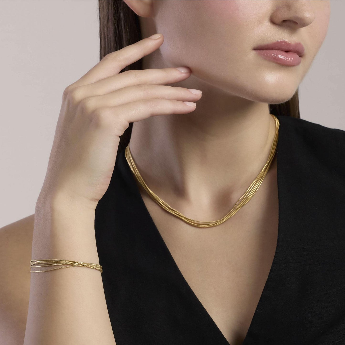 KIDULT - Girocollo in acciaio con catene snake