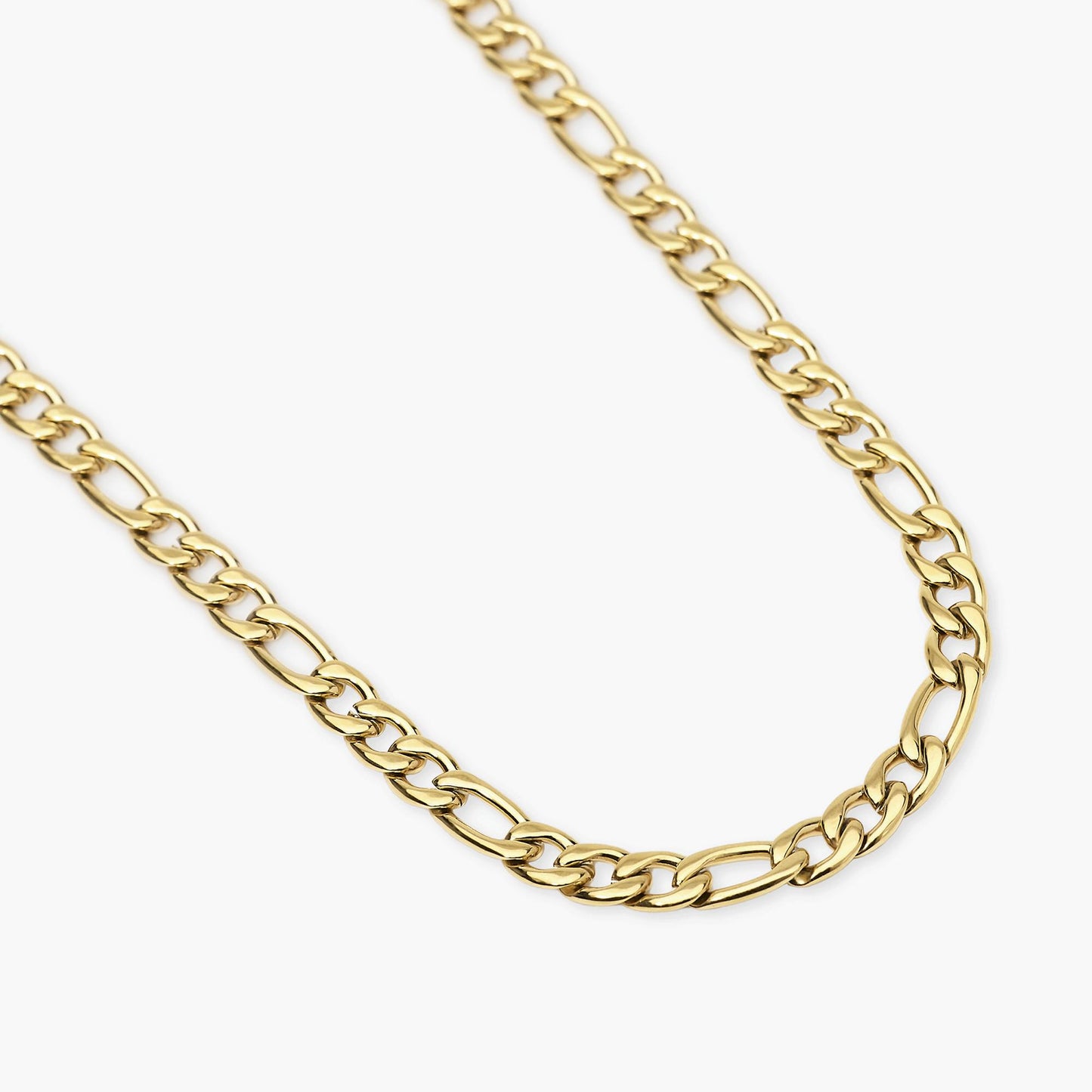 KIDULT -Collana uomo in acciaio dorato con catena figaro
