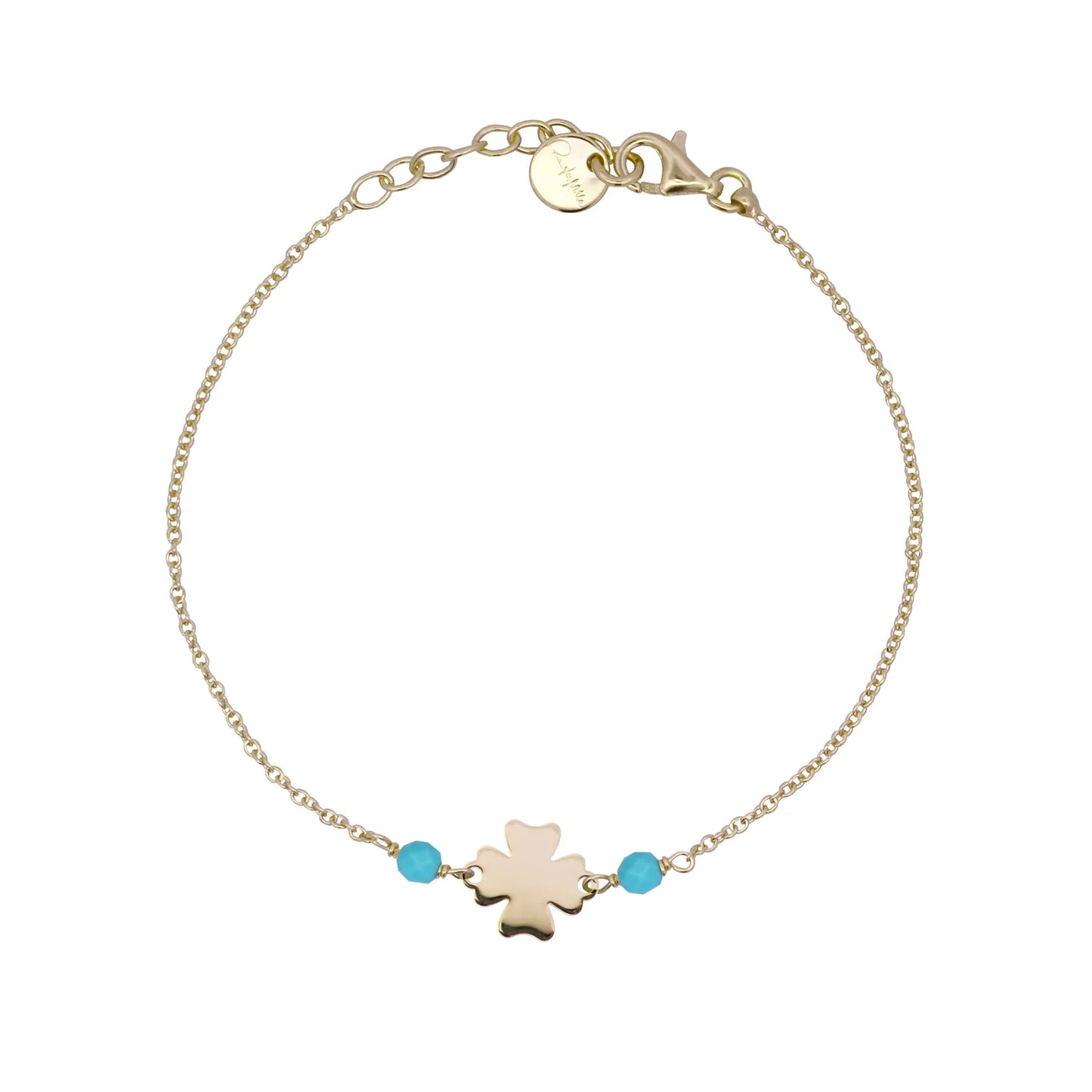 RUE DES MILLE - BRACCIALE CATENELLA CUORE O QUADRIFOGLIO PIETRE TURCHESI