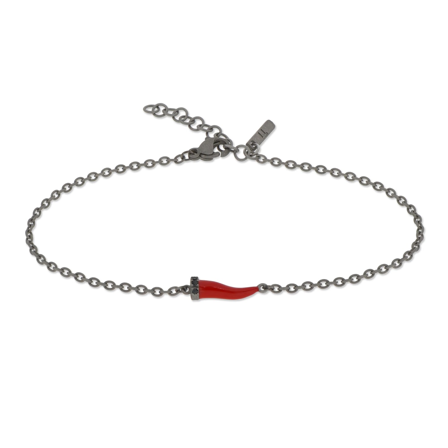 MANO - BRACCIALE CON CORNETTO SMALTATO E DIAMANTI BLACK