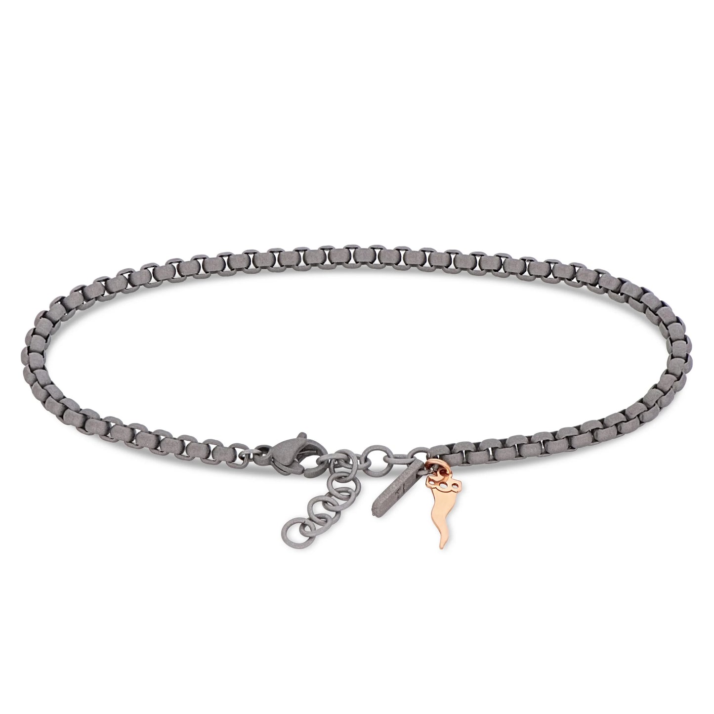 MANO - BRACCIALE UOMO SCOOBYDOO IN TITANIO CON PENDENTE IN ORO ROSSO 9 KT