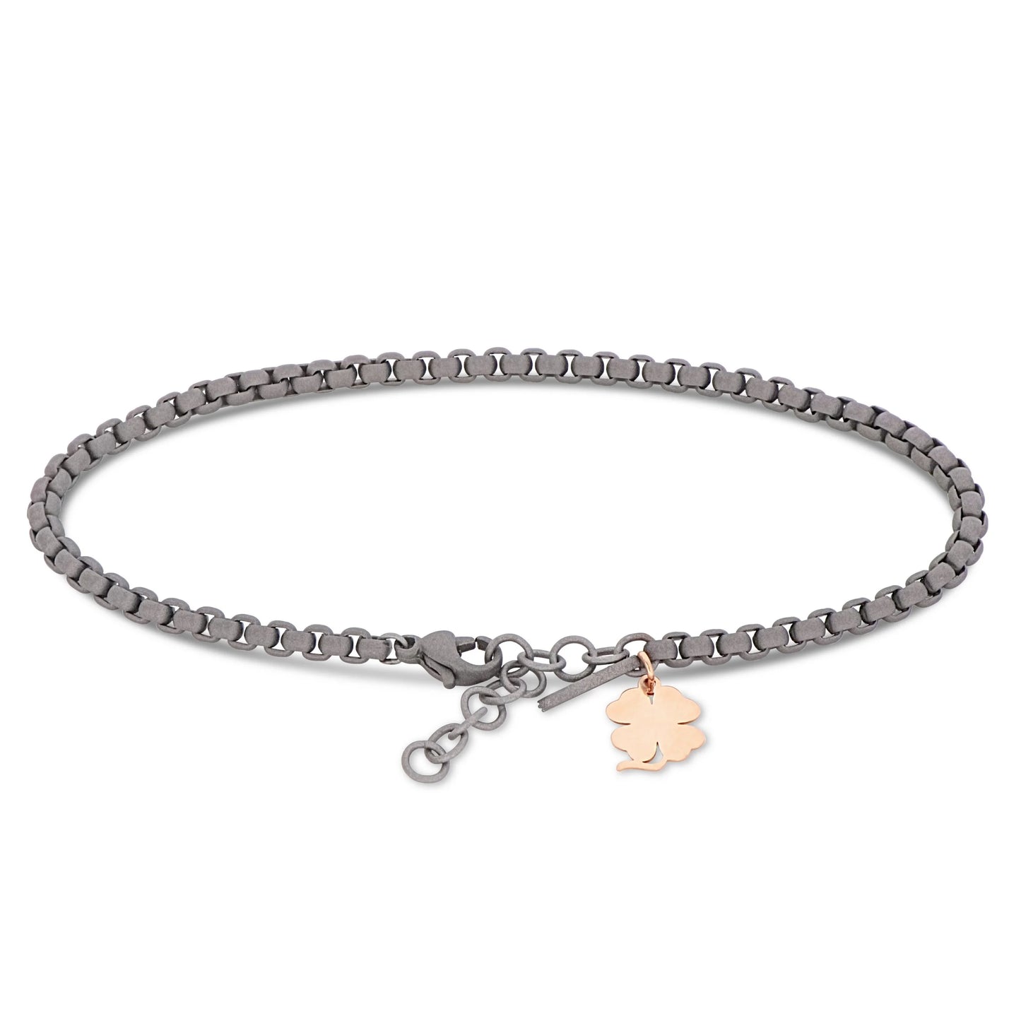 MANO - BRACCIALE UOMO SCOOBYDOO IN TITANIO CON PENDENTE IN ORO ROSSO 9 KT