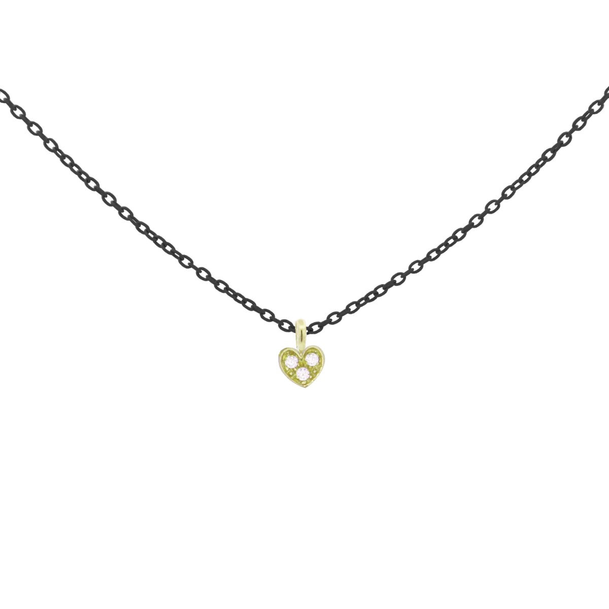 RUE DE SMILLE - GIROCOLLO CUORE CATENA CON VERNICE E DIAMANTI LAB GROWN