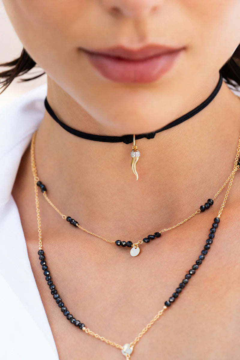 RUE DES MILLE - Girocollo catena con pepite Milky e Medaglia