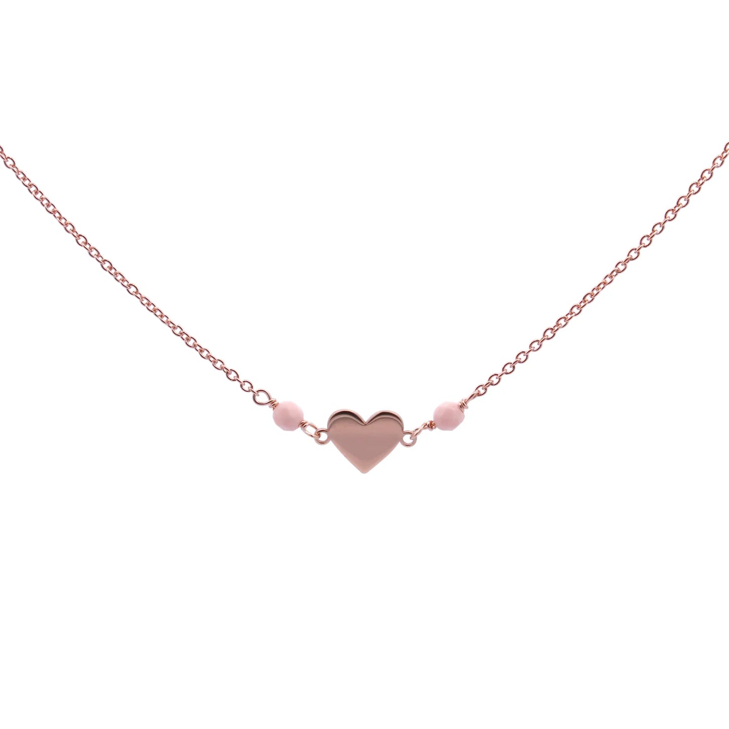 RUE DES MILLE - GIROCOLLO CATENELLA CUORE O QUADRIFOGLIO PIETRE ROSA