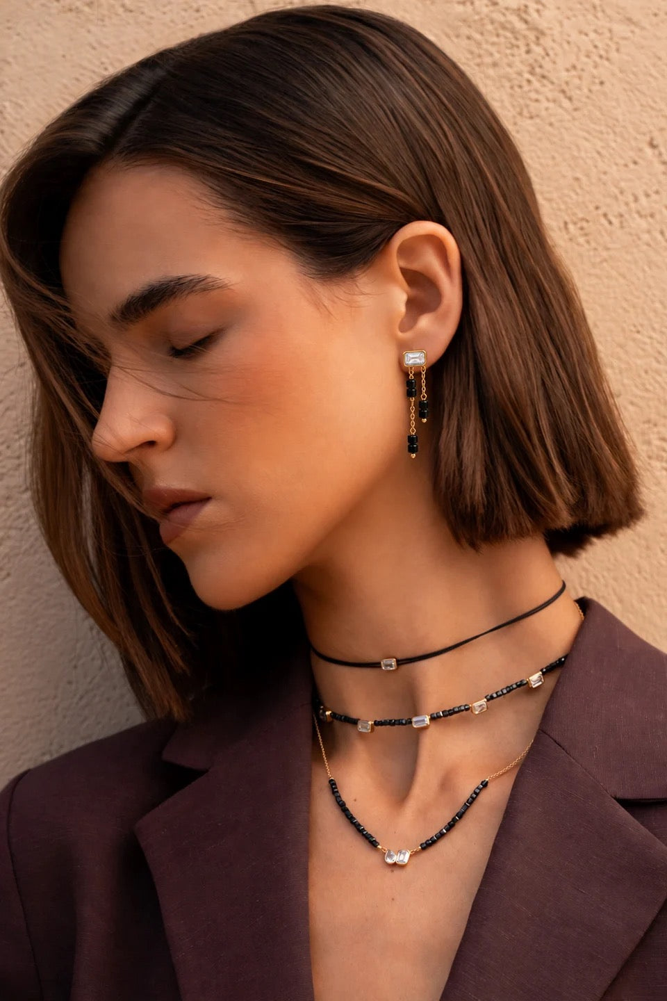 RUE DES MILLE - Orecchini Pendenti Emerald Cut