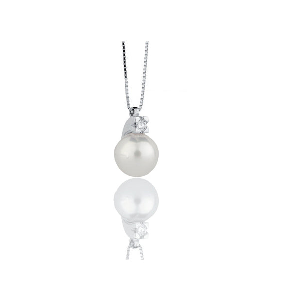 COSCIA - Collana con Perla Pendente e Diamante