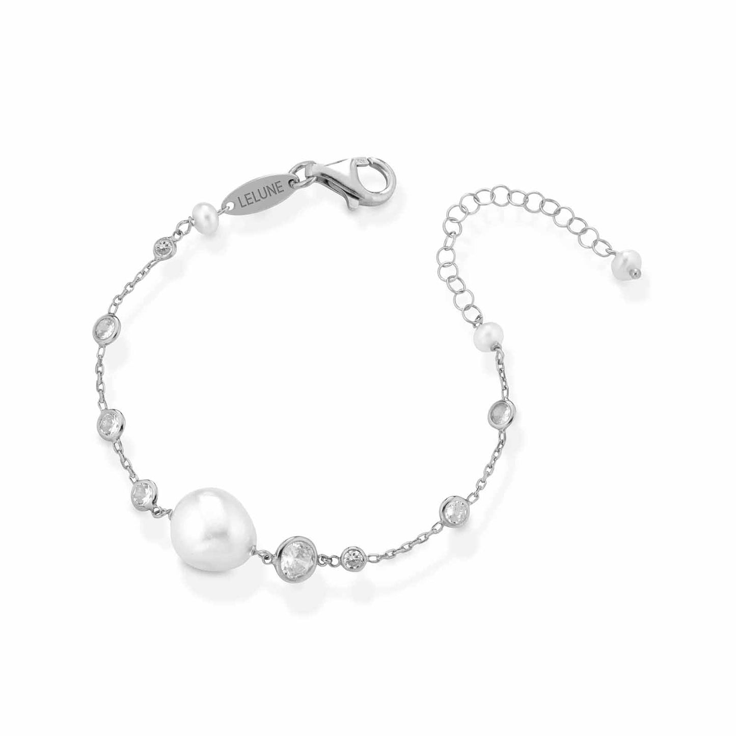 LE LUNE GLAMOUR - Bracciale in argento e perle