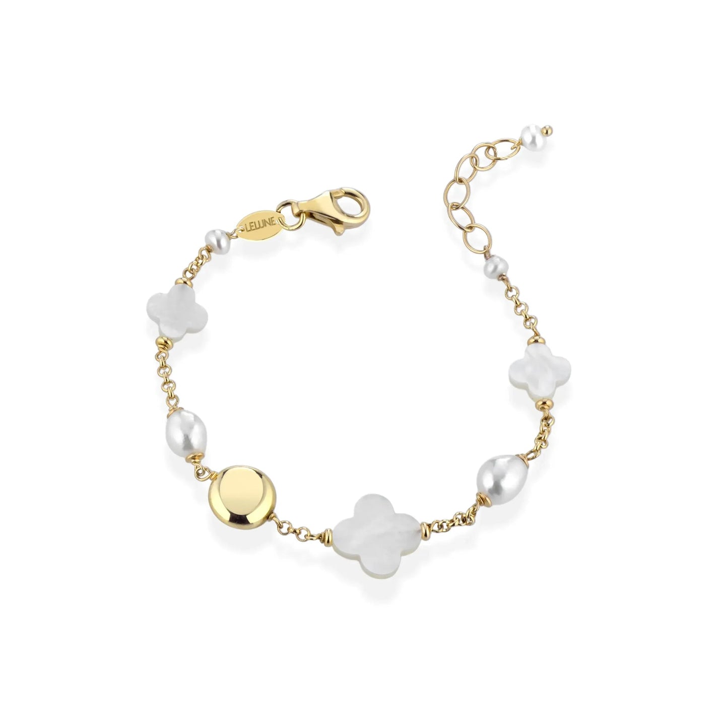 LE LUNE GLAMOUR -Bracciale in argento, perle e madreperla