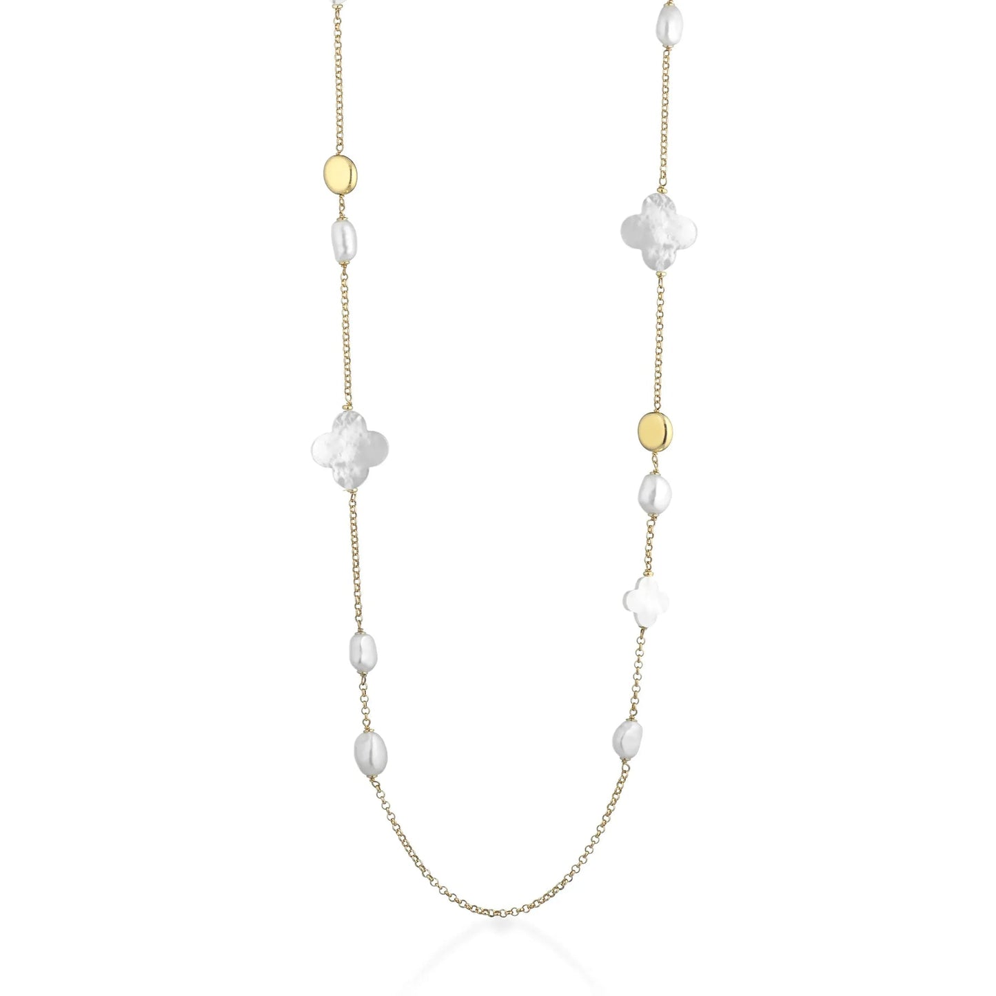 LE LUNE GLAMOUR -Collana in argento, perle e madreperla