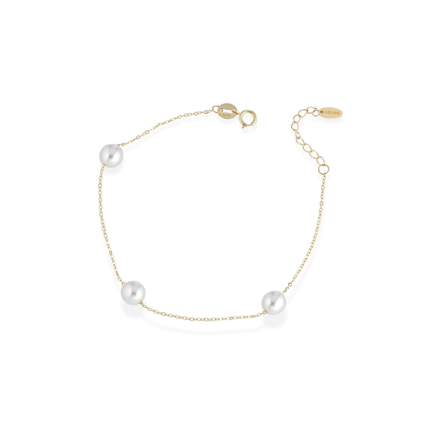 LE LUNE - Bracciale in oro giallo 18kt e perle coltivata d'acqua dolce