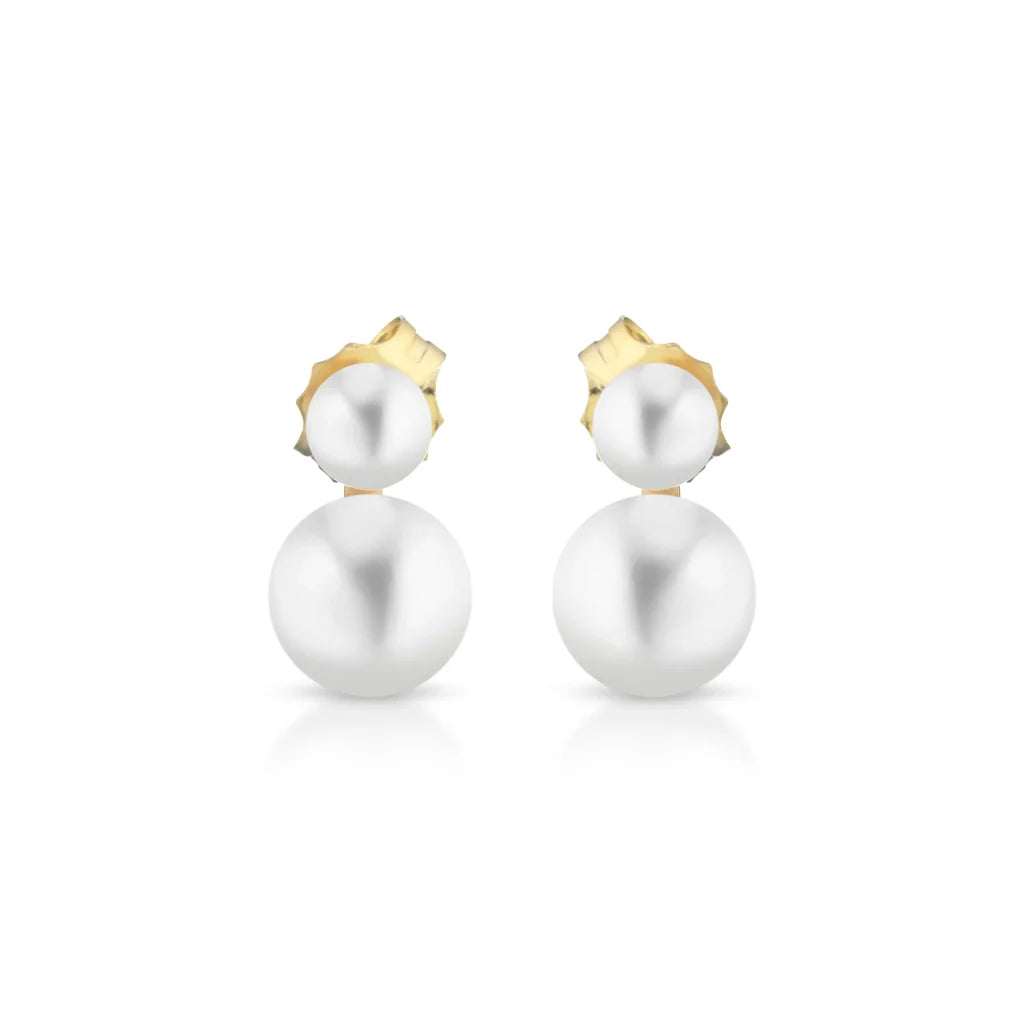 LELUNE - Orecchini in oro giallo 18kt e perle coltivate d'acqua dolce
