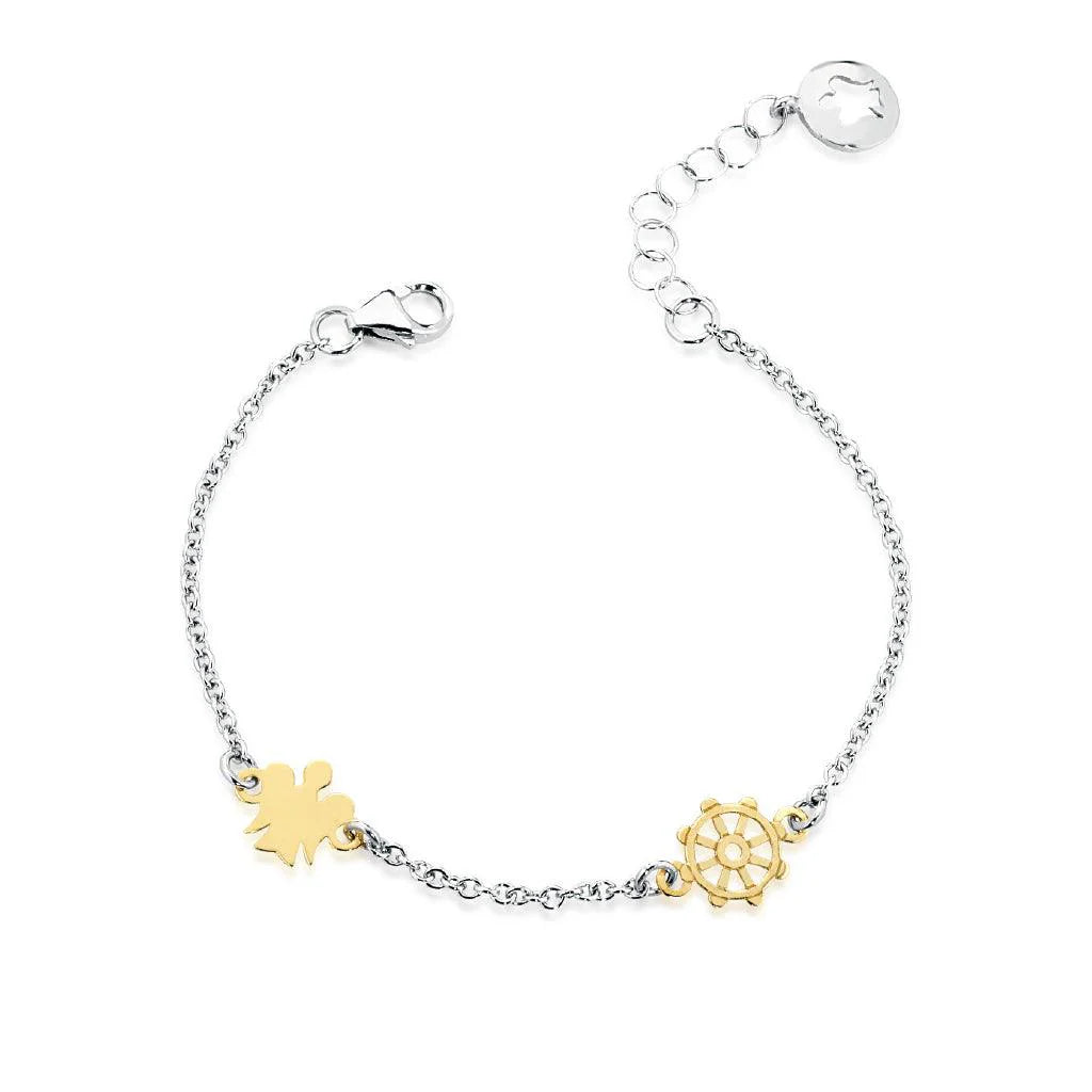 ROBERTO GIANNOTTI - Bracciale Bimbo in Oro con Angelo e Timone