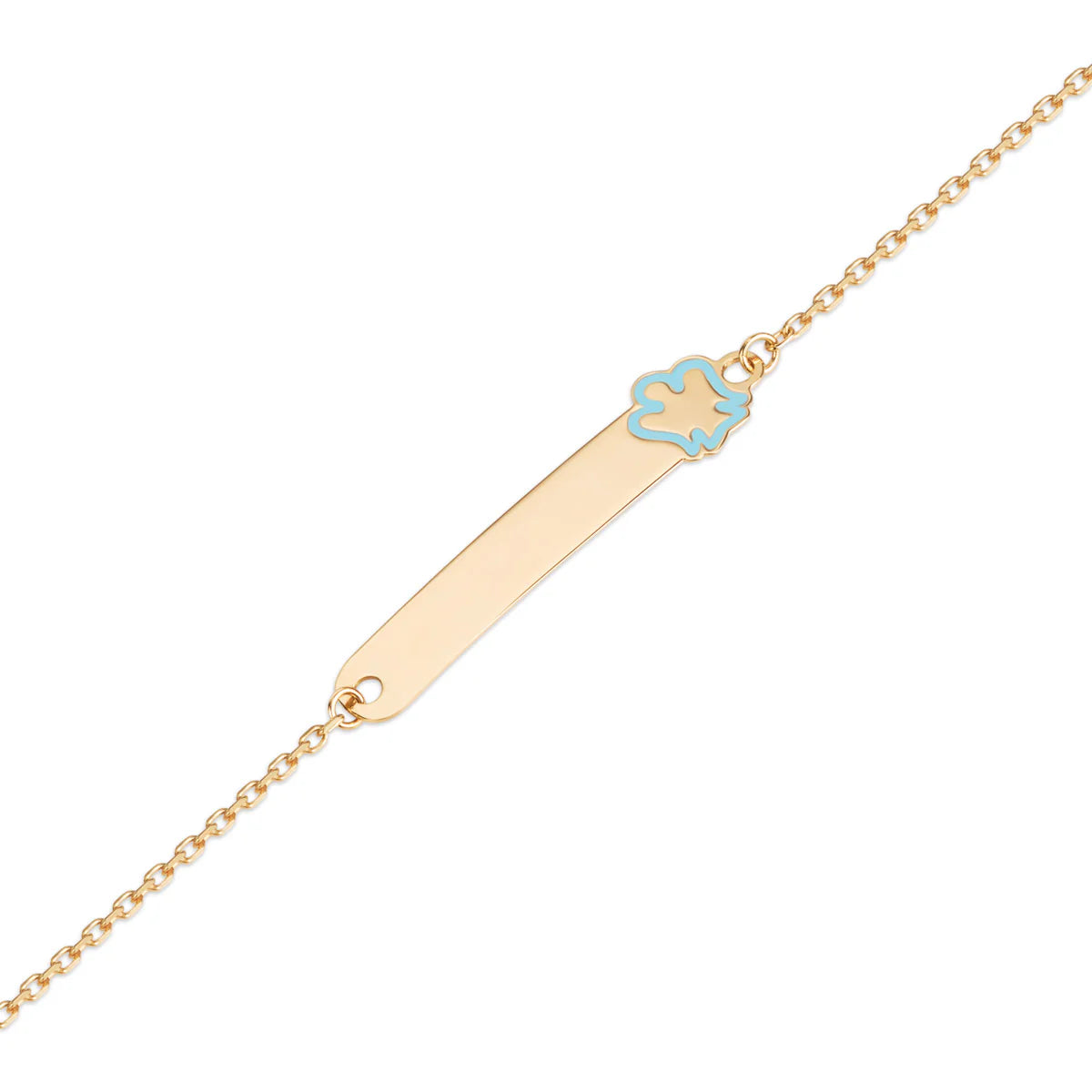 ROBERTO GIANNOTTI -BRACCIALE ORO BAMBINO CON TARGHETTA E ANGELO AZZURRO