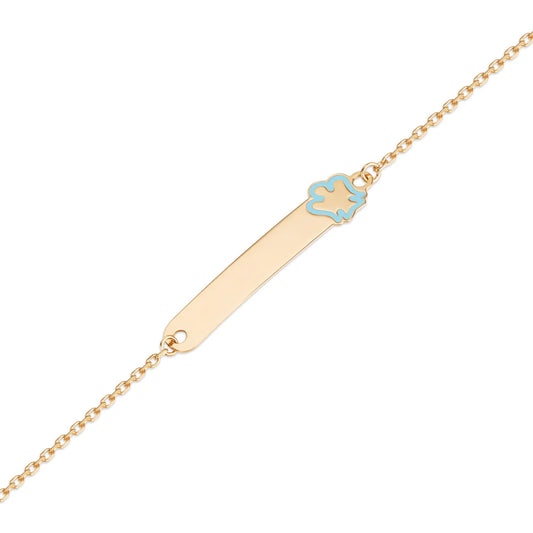 ROBERTO GIANNOTTI -BRACCIALE ORO BAMBINO CON TARGHETTA E ANGELO AZZURRO