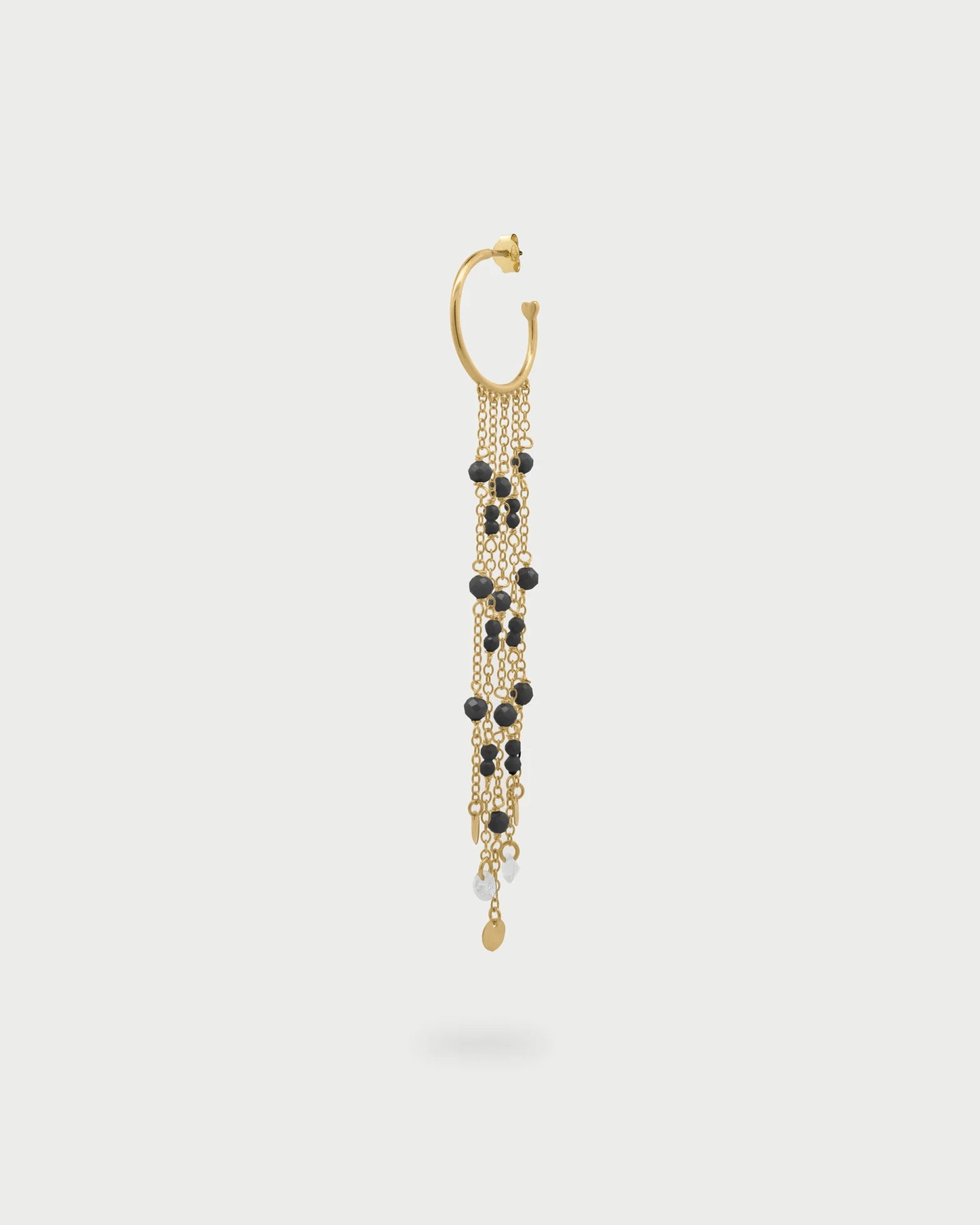 RUE DES MILLE - Mono-orecchino hoop con catene e pendenti