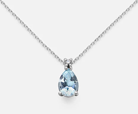 MIKIKO - Collana con Acquamarina e Diamante