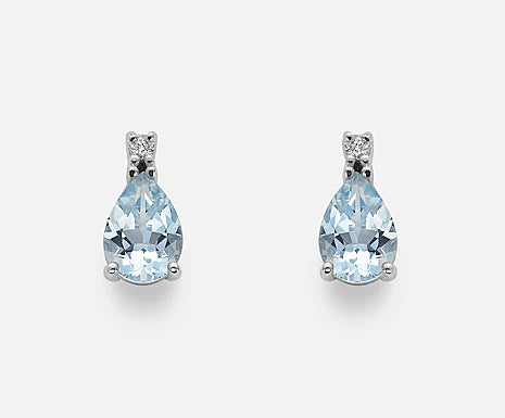 MIKIKO - Orecchini con Acquamarina e Diamanti