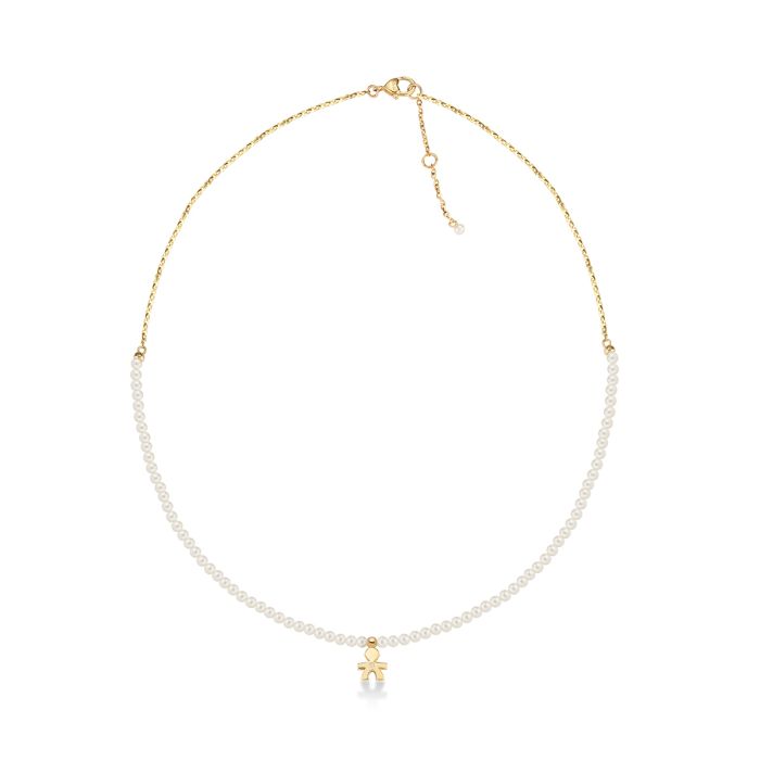 Le Bebé - Collana Bimbo Oro Giallo Perle e Diamante