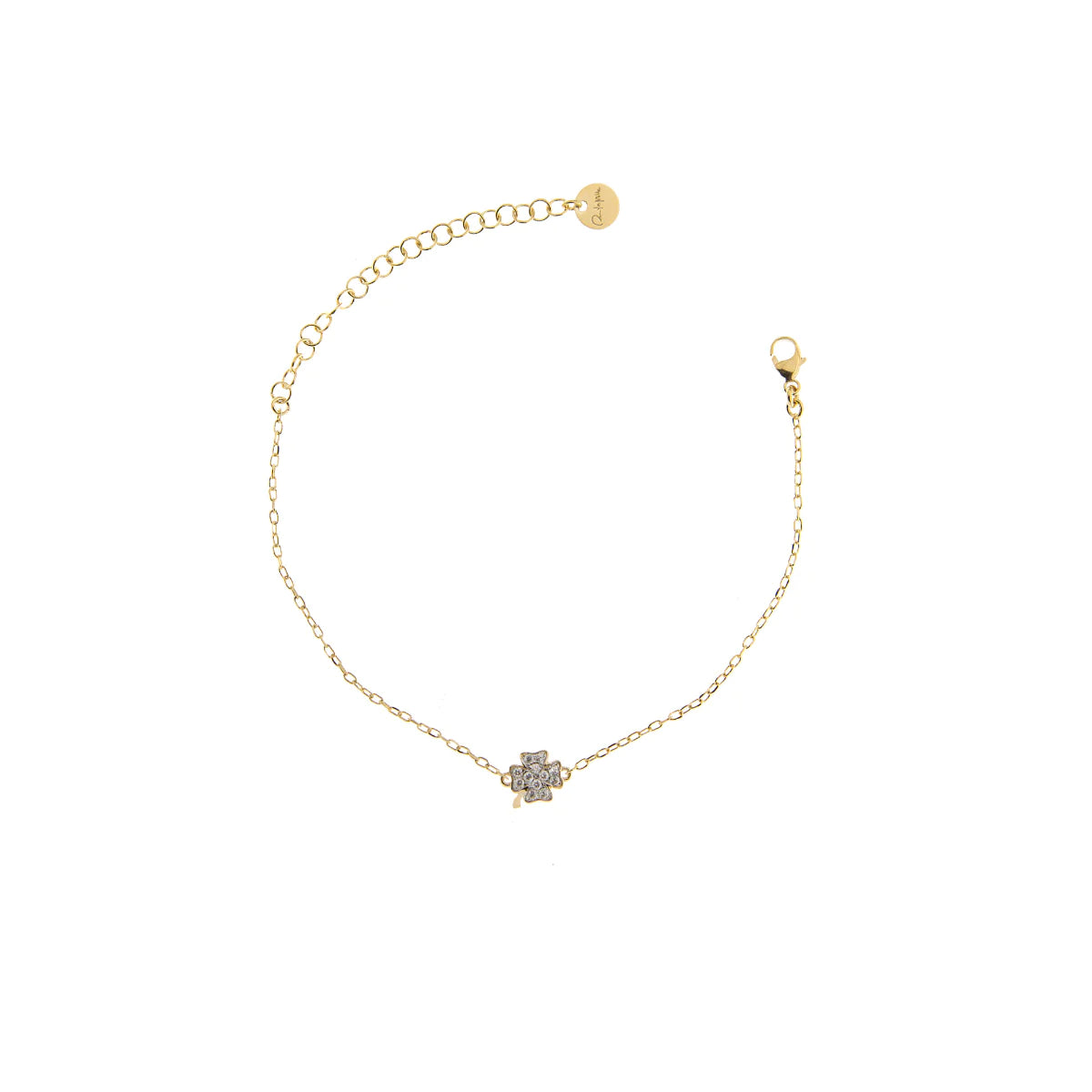 RUE DES MILLE - Bracciale Catena e Quadrifoglio Zirconi