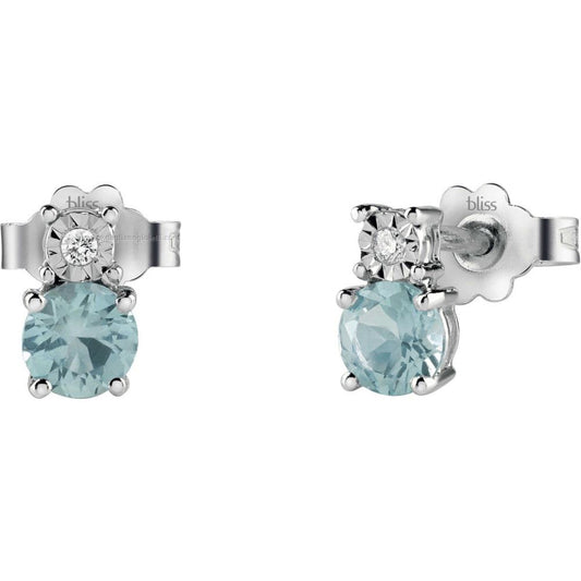 Bliss - Earrings with Diamonds and Aquamarine