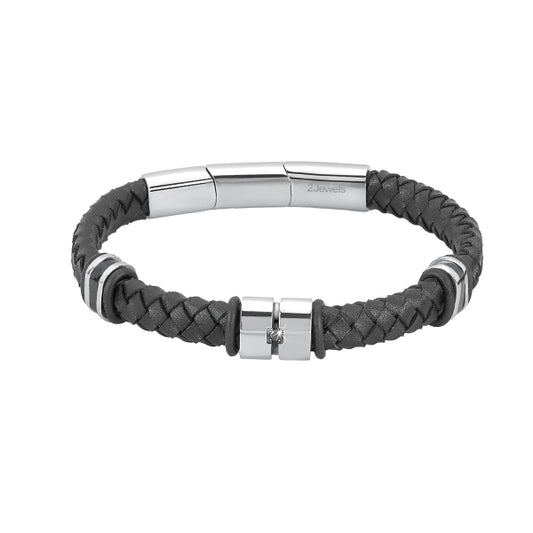 2JEWELS - Steel and Leather Bracelet