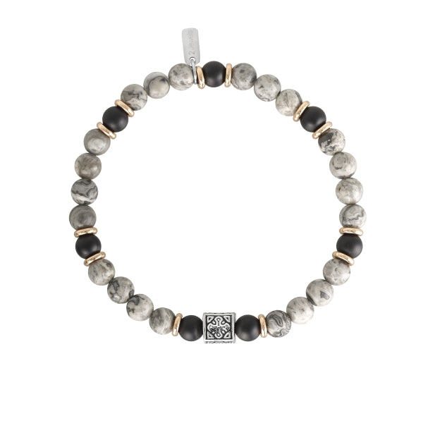 2JEWELS - Bracelet with Onyx and Jasper