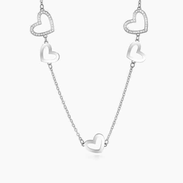 2JEWELS - Collana in Acciaio con Cuori Donna