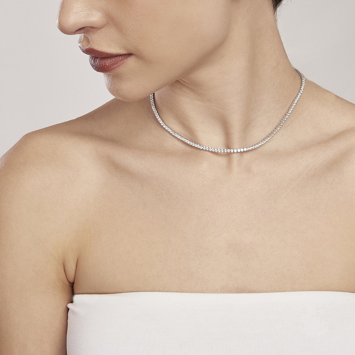 MABINA - Collana Tennis Argento