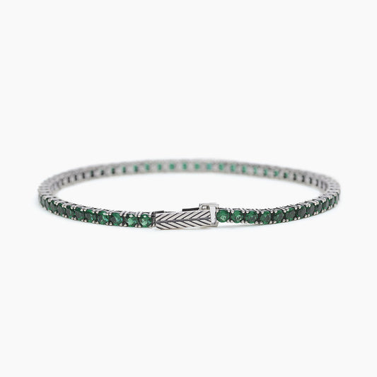 MABINA UOMO - Bracciale Tennis Verde