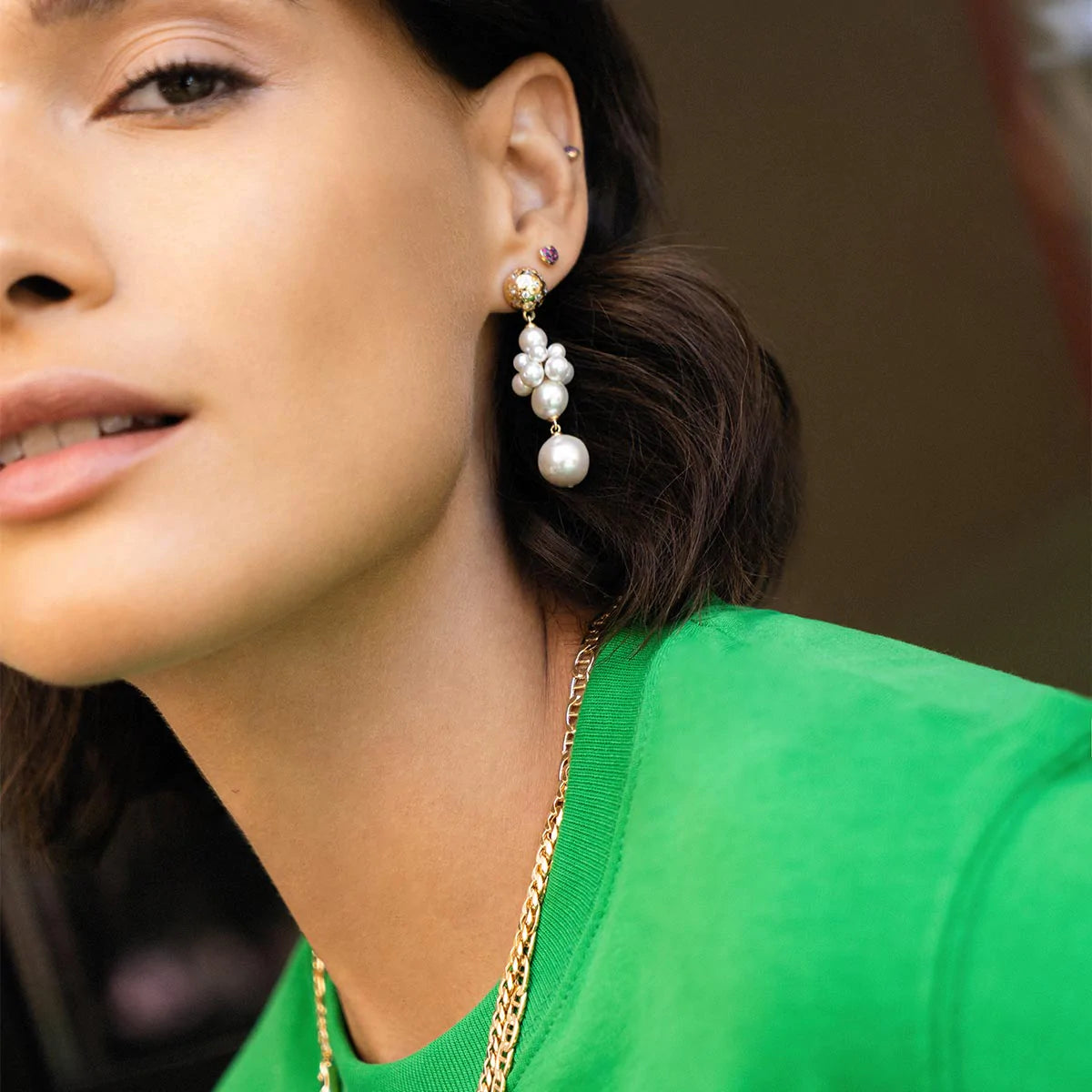 RUE DES MILLE - Orecchini Grappolo Pendente Perle