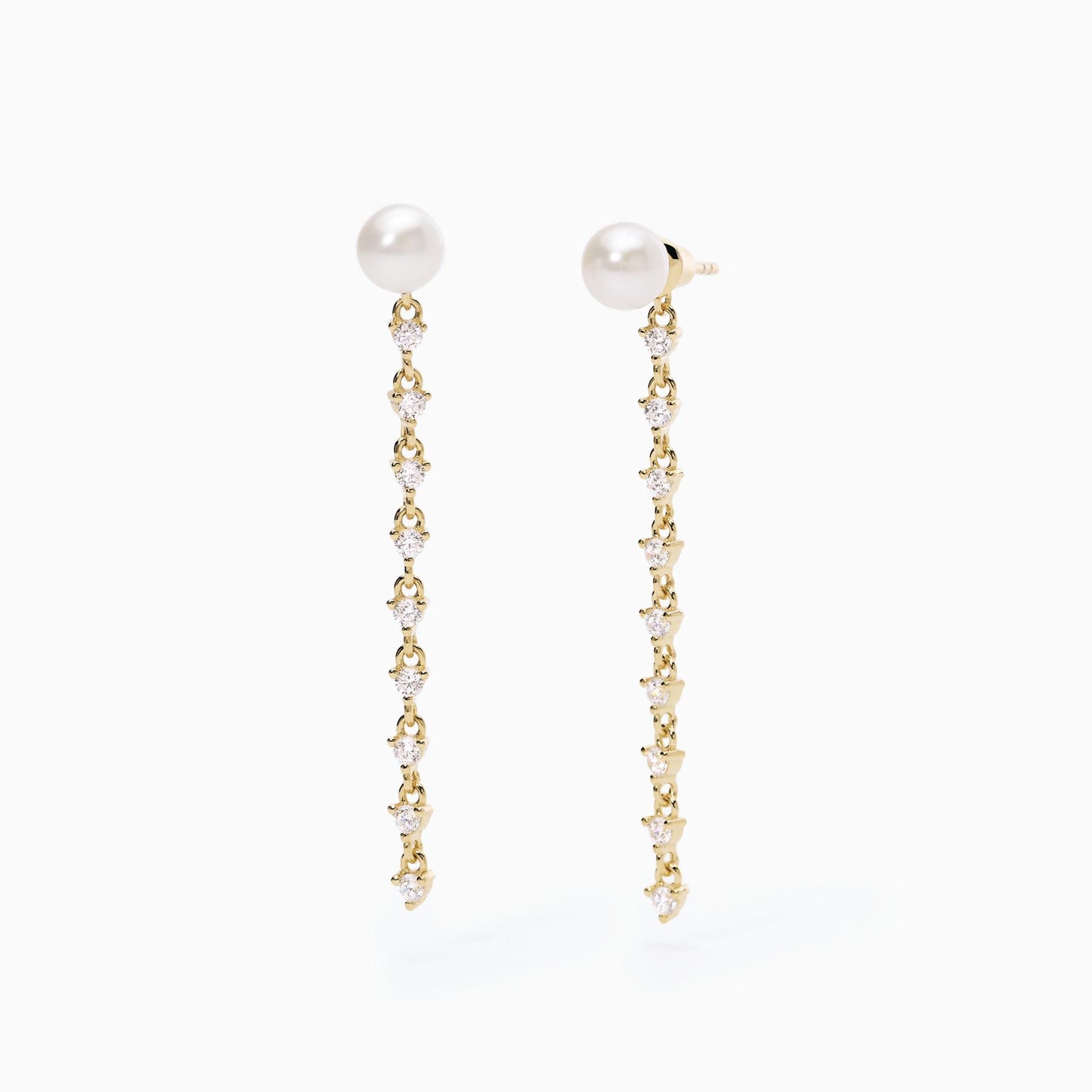 MABINA - Orecchini pendenti perle coltivate LONG NIGHT