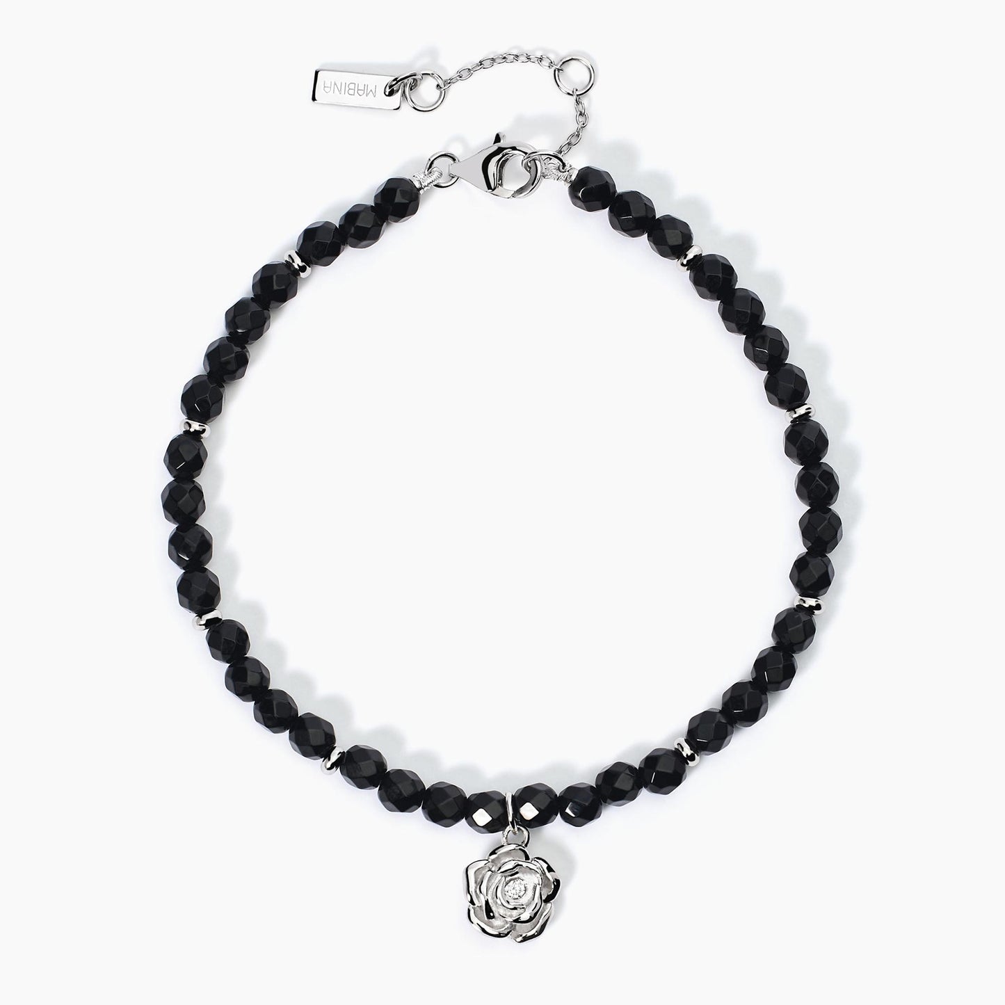 MABINA - Bracciale con agata nera LA VIE EN ROSE