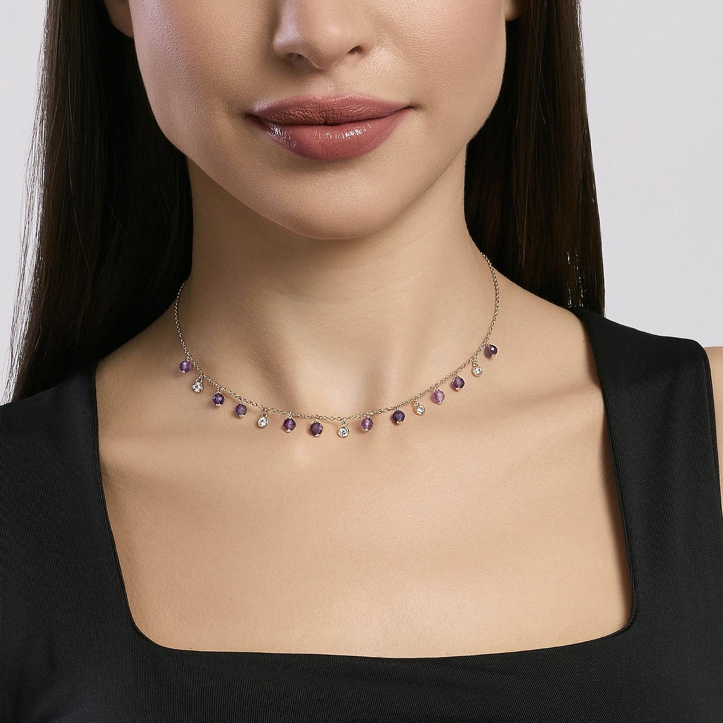 MABINA - Girocollo con ametista VIVA LA VIDA