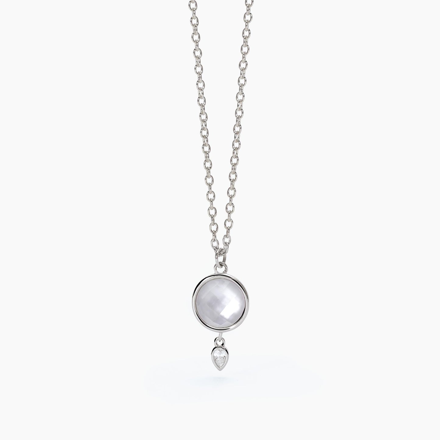 MABINA - Girocollo in argento con madreperla e cristallo di rocca COLETTE