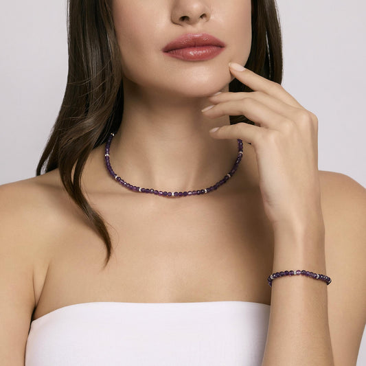 MABINA - Girocollo con ametista COLOR CODE