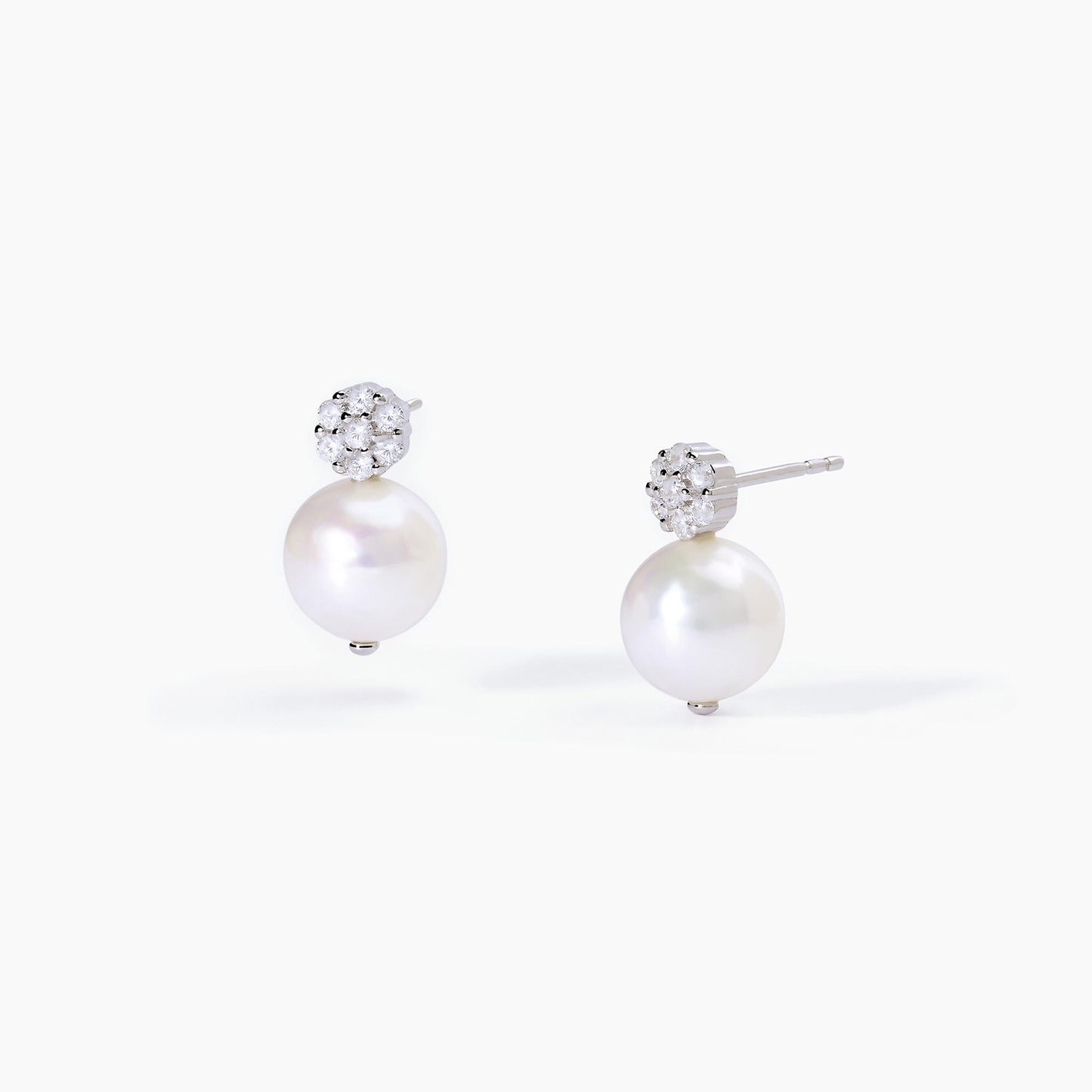 MABINA - Orecchini a lobo in argento con perla coltivata FIOR FIORE