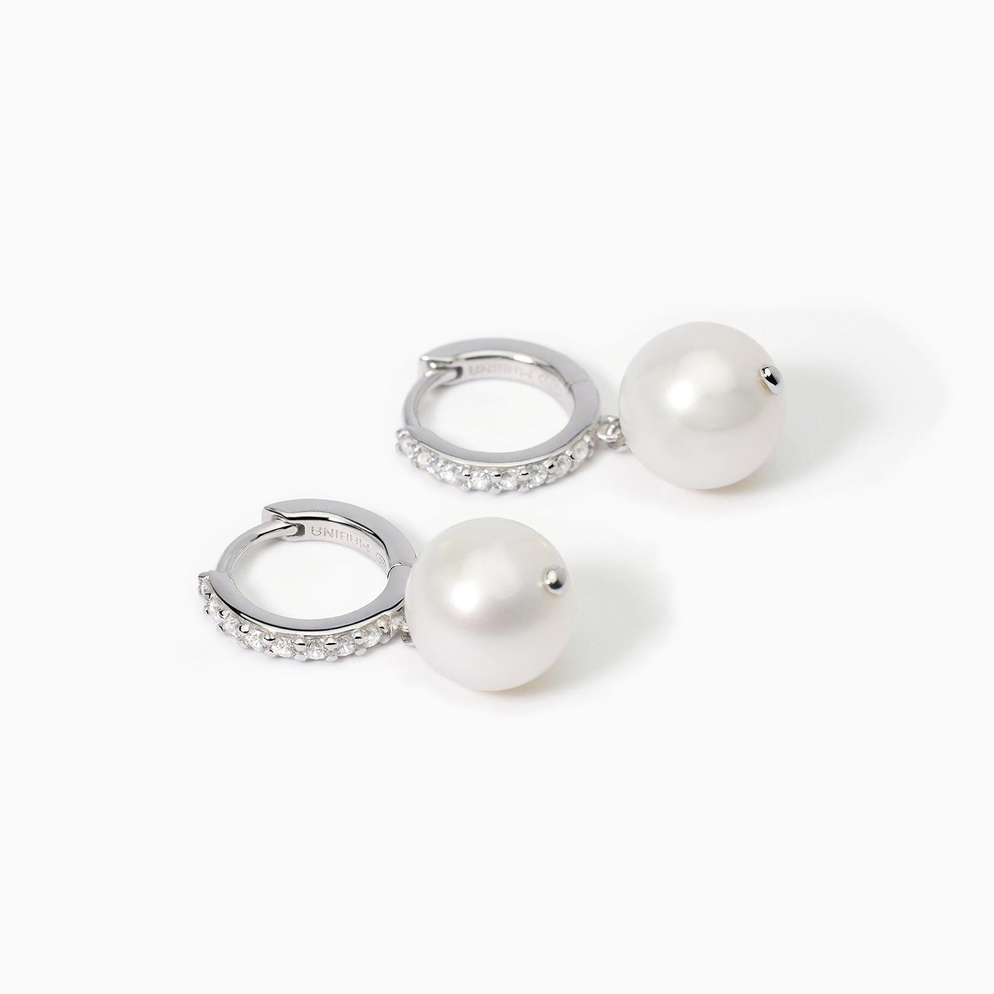 MABINA - Orecchini a cerchio con perla coltivata pendente INVITO A NOZZE