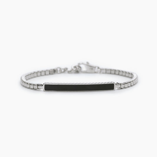 MABINA UOMO - Bracciale con catena veneta e piastra smaltata COSMOPOLITAN