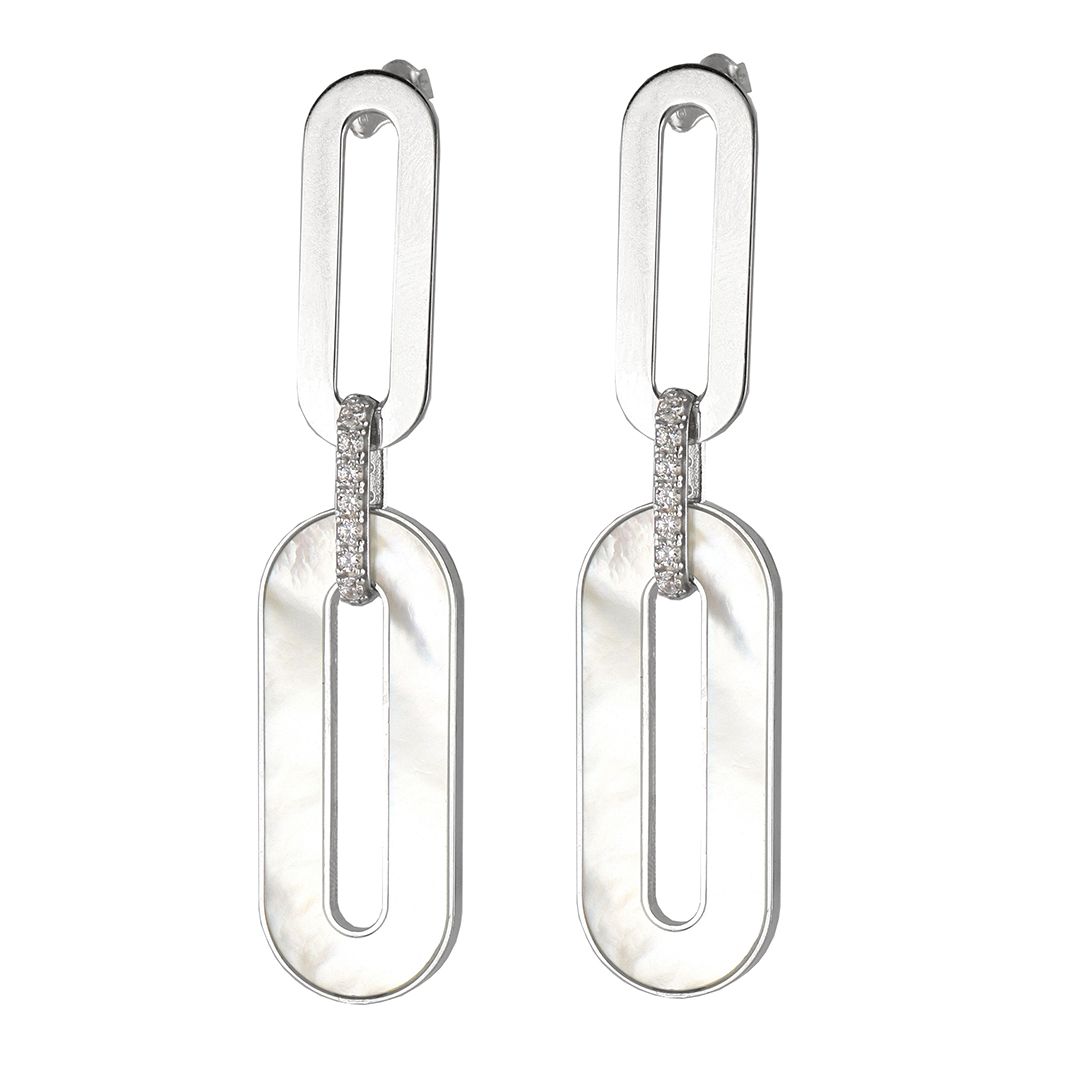 UNOAERRE- Orecchini MOP in Argento