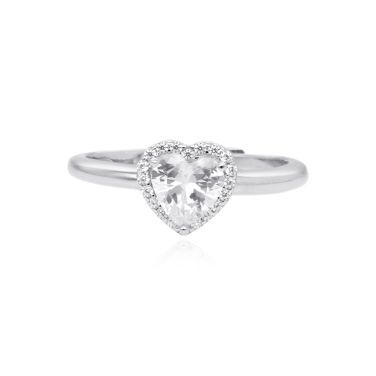 MABINA - Anello Solitario Cuore in Argento