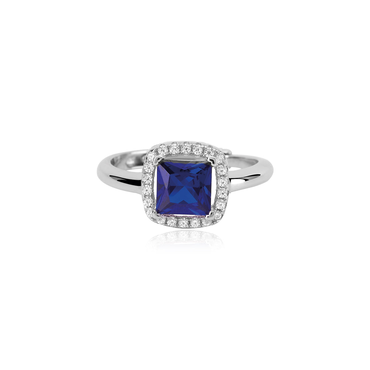 MABINA - Anello Argento con Zaffiro Sintetico