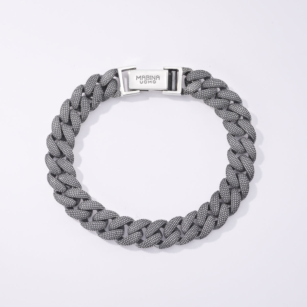 MABINA UOMO - Bracciale Groumette Borchiata